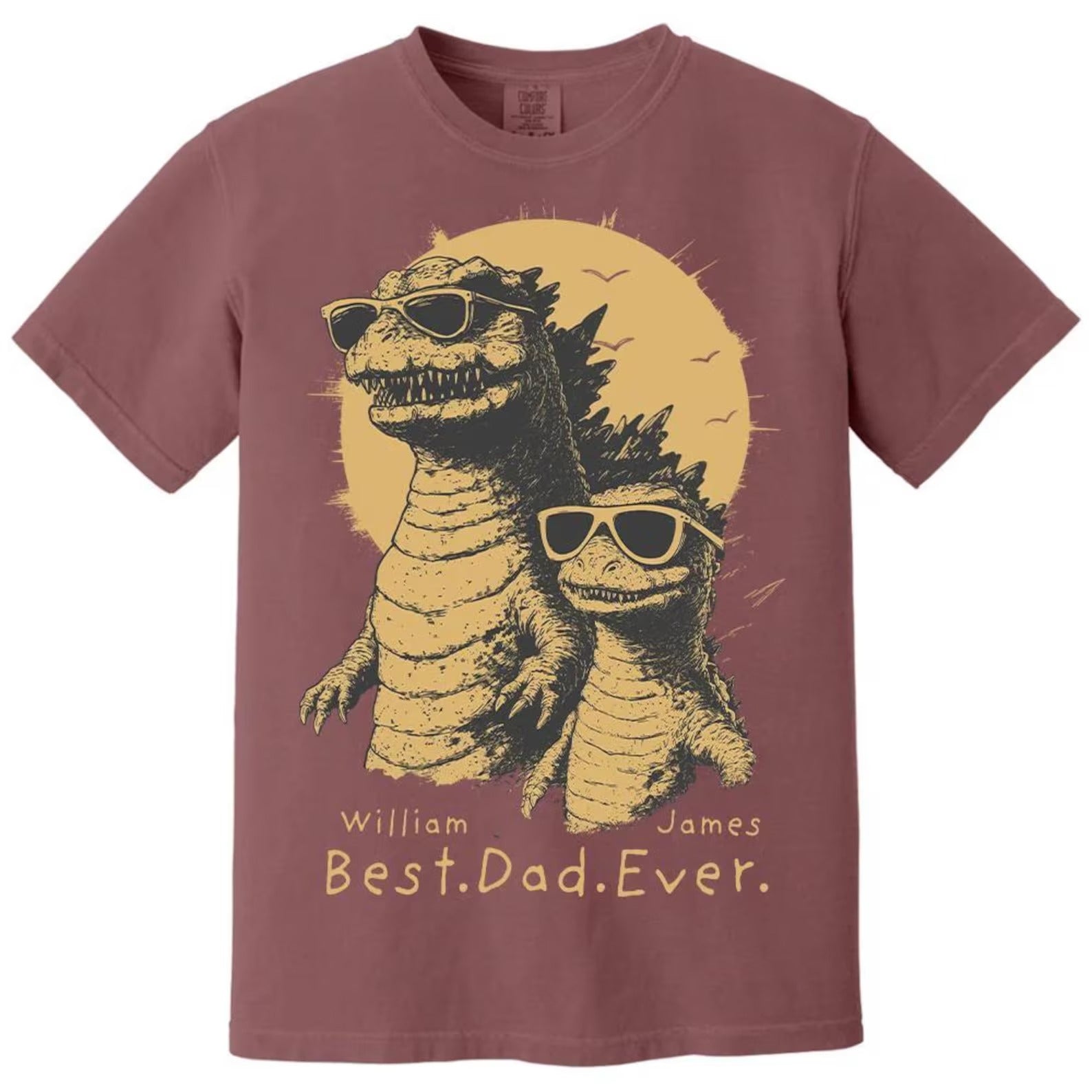 Personalized Best Dad Ever Dadzilla T-Shirt Father Day Gifts for Dad Funny Papa Tshirt Cool Daddy Dinosaur Tee