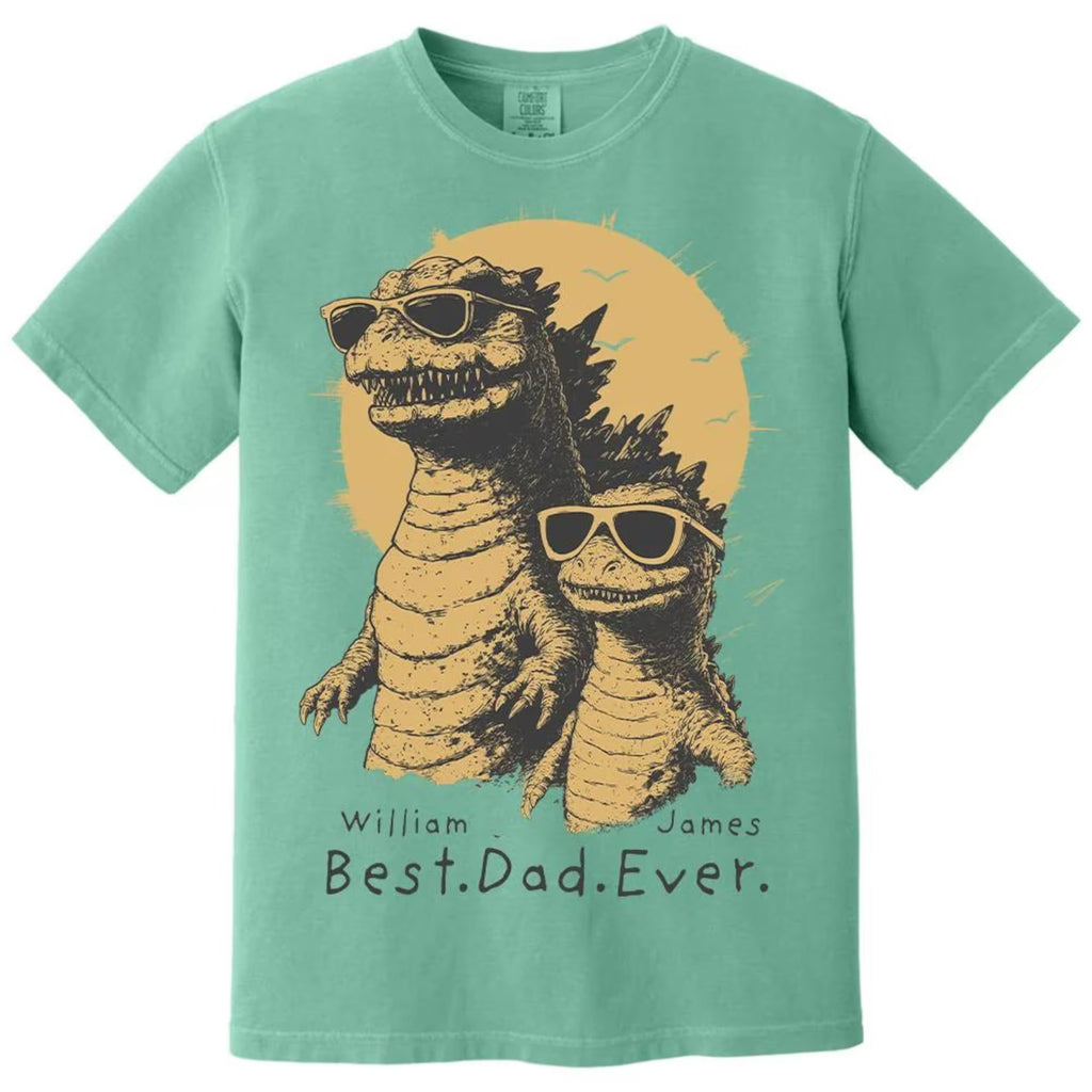 Personalized Best Dad Ever Dadzilla T-Shirt Father Day Gifts for Dad Funny Papa Tshirt Cool Daddy Dinosaur Tee