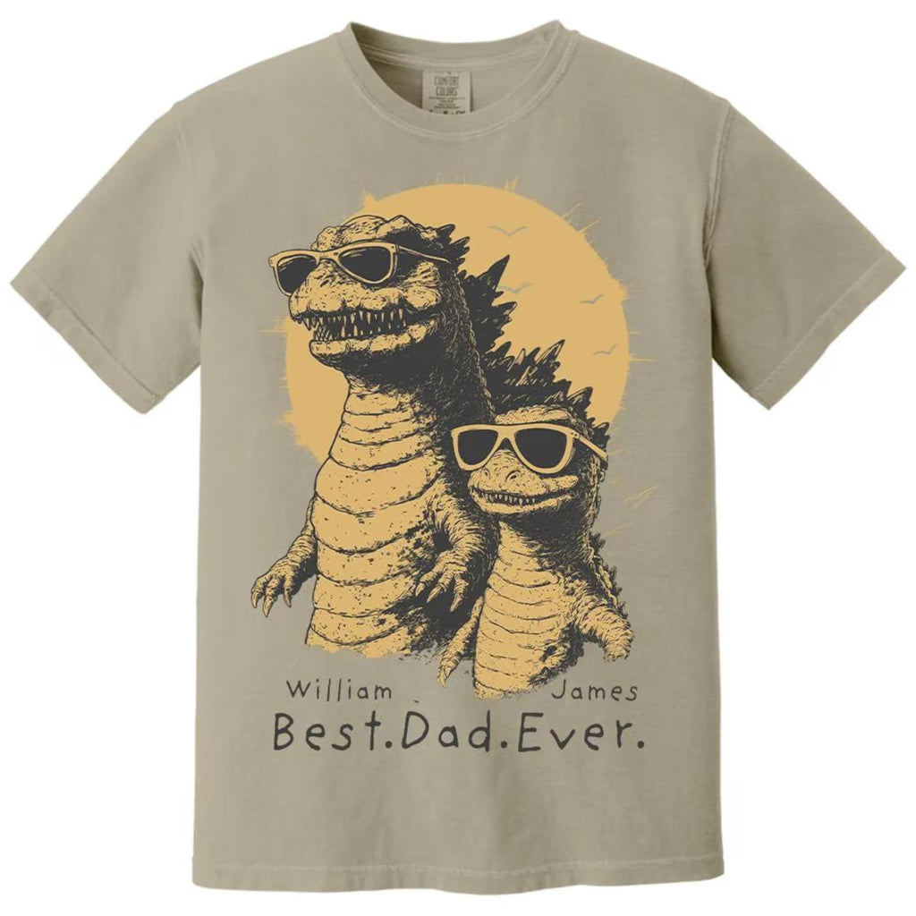 Personalized Best Dad Ever Dadzilla T-Shirt Father Day Gifts for Dad Funny Papa Tshirt Cool Daddy Dinosaur Tee
