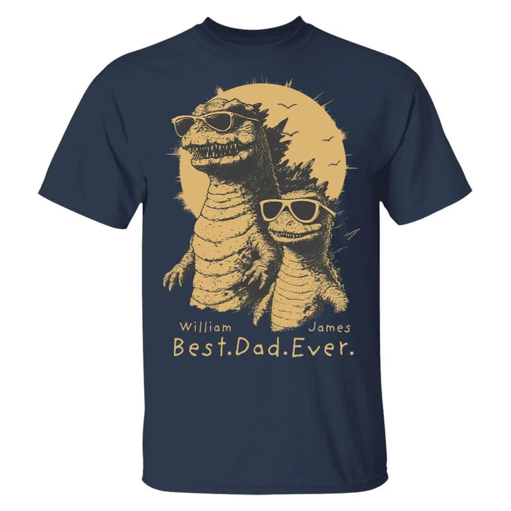 Personalized Best Dad Ever Dadzilla T-Shirt Father Day Gifts for Dad Funny Papa Tshirt Cool Daddy Dinosaur Tee