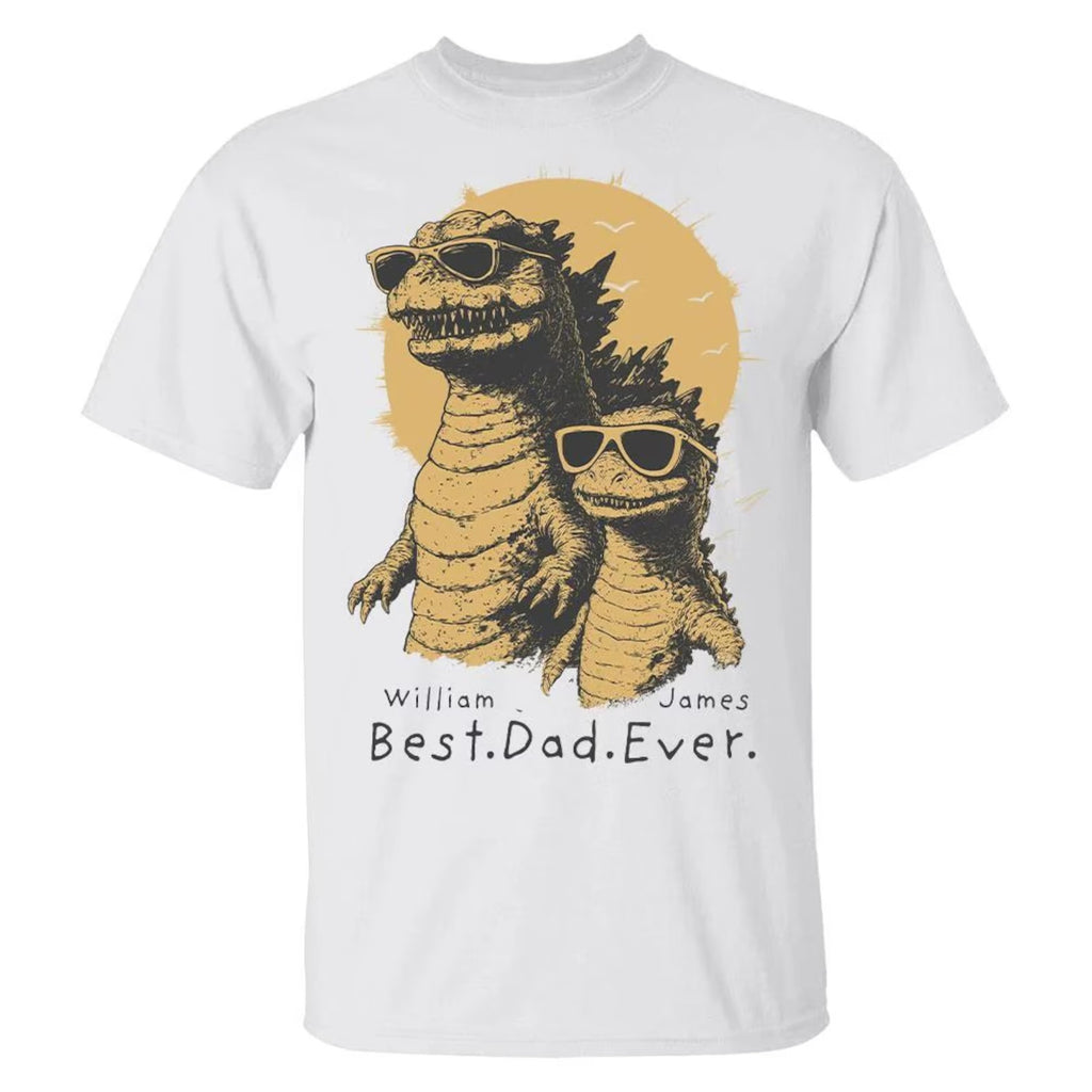 Personalized Best Dad Ever Dadzilla T-Shirt Father Day Gifts for Dad Funny Papa Tshirt Cool Daddy Dinosaur Tee