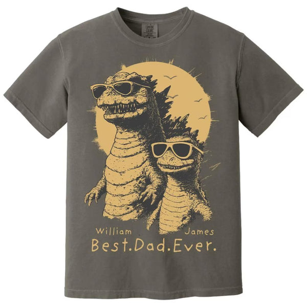 Personalized Best Dad Ever Dadzilla T-Shirt Father Day Gifts for Dad Funny Papa Tshirt Cool Daddy Dinosaur Tee