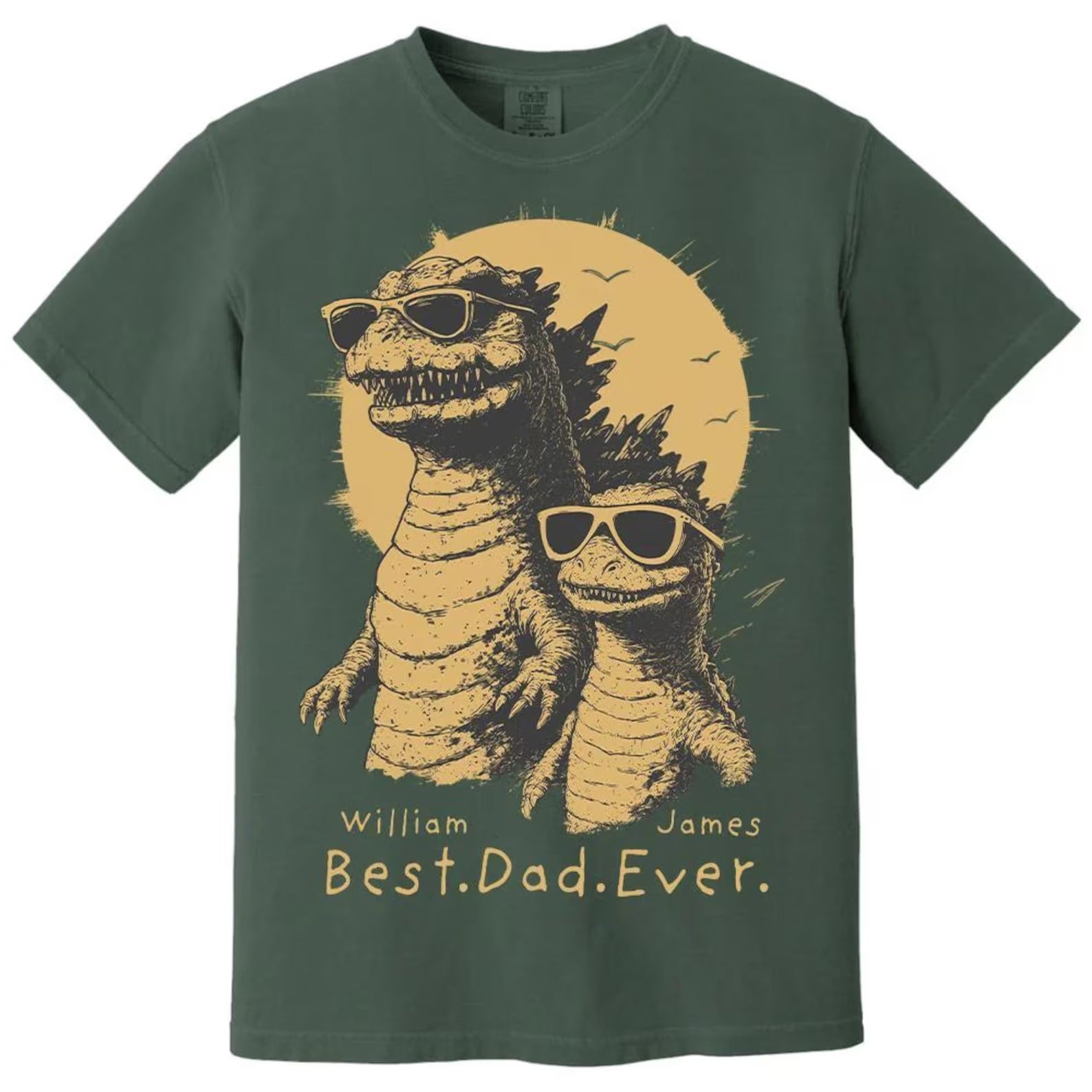 Personalized Best Dad Ever Dadzilla T-Shirt Father Day Gifts for Dad Funny Papa Tshirt Cool Daddy Dinosaur Tee