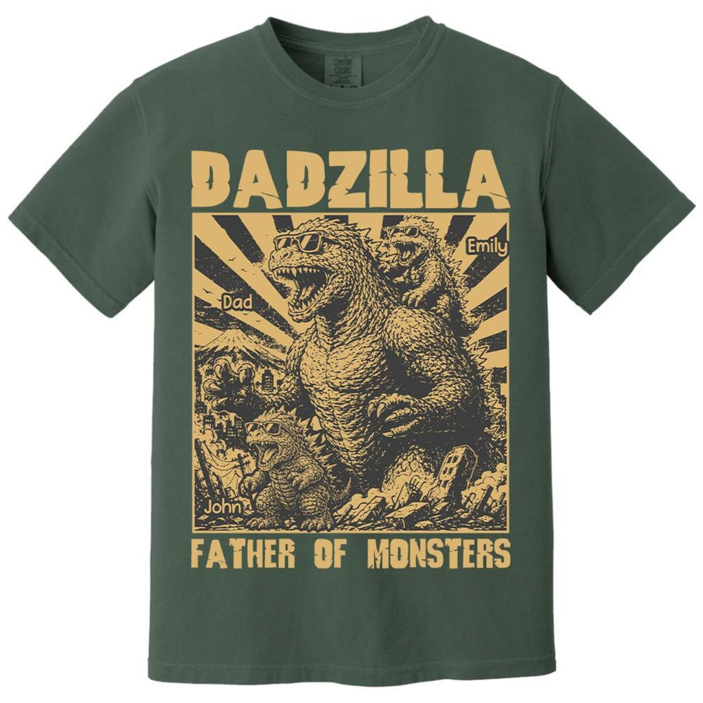 Personalized Dadzilla T-Shirt Father Day Gifts for Dad Funny Papa Tshirt Cool Daddy Dinosaur Tee Vr2