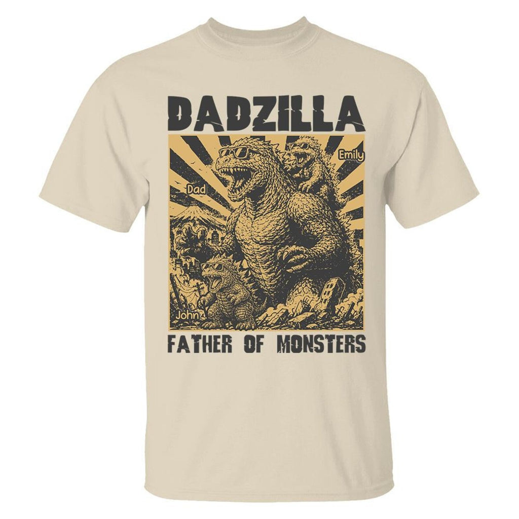 Personalized Dadzilla T-Shirt Father Day Gifts for Dad Funny Papa Tshirt Cool Daddy Dinosaur Tee Vr2