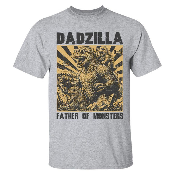 Personalized Dadzilla T-Shirt Father Day Gifts for Dad Funny Papa Tshirt Cool Daddy Dinosaur Tee Vr2