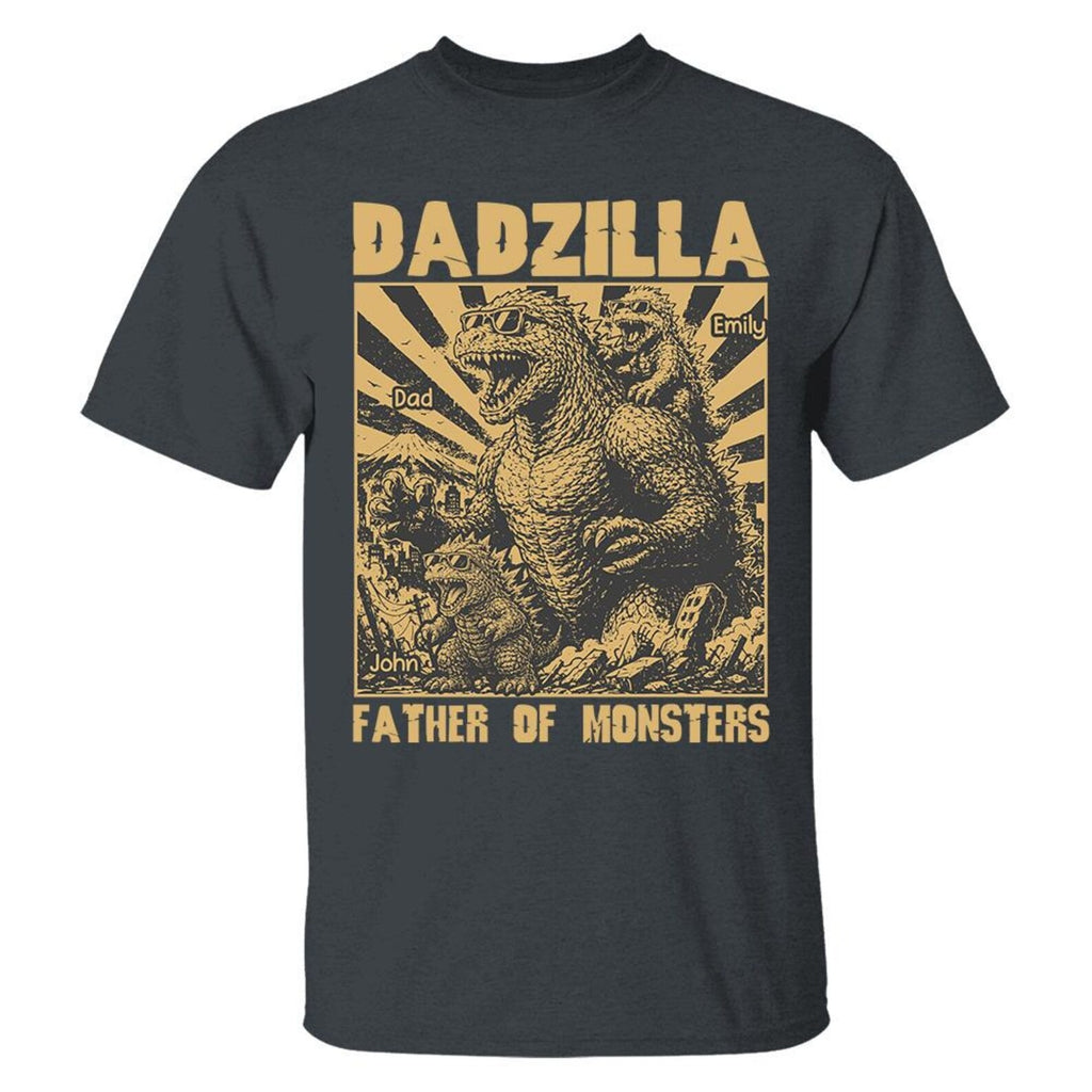 Personalized Dadzilla T-Shirt Father Day Gifts for Dad Funny Papa Tshirt Cool Daddy Dinosaur Tee Vr2
