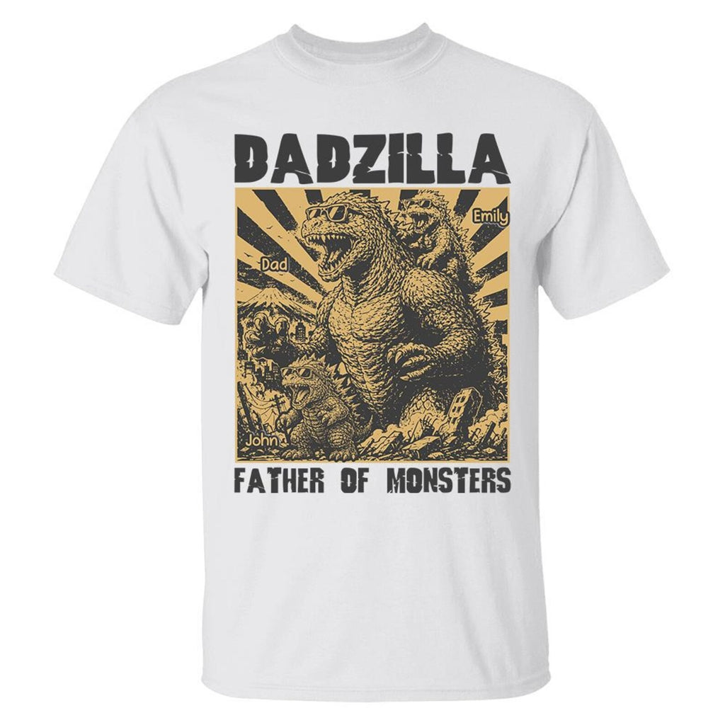 Personalized Dadzilla T-Shirt Father Day Gifts for Dad Funny Papa Tshirt Cool Daddy Dinosaur Tee Vr2