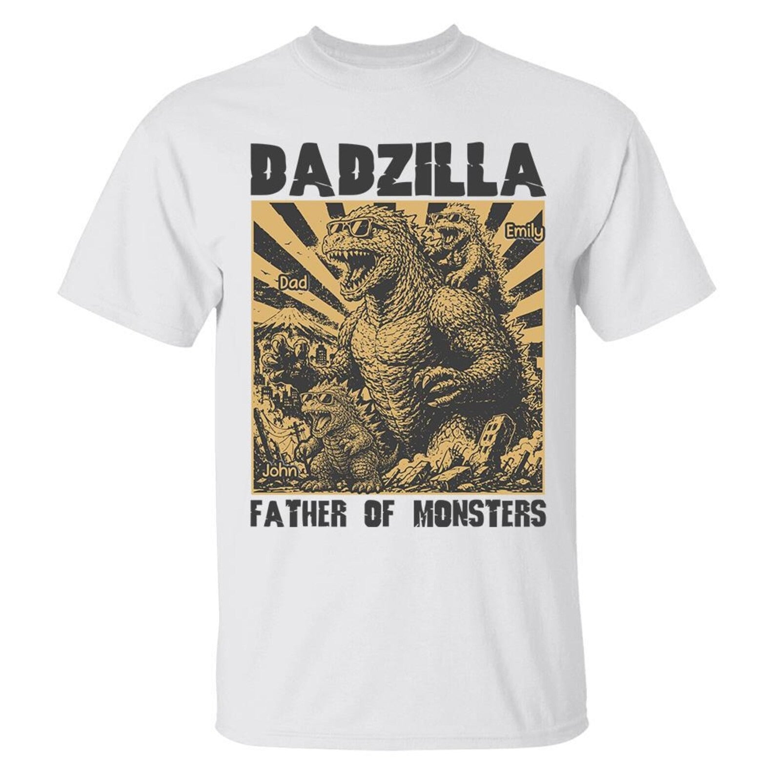Personalized Dadzilla T-Shirt Father Day Gifts for Dad Funny Papa Tshirt Cool Daddy Dinosaur Tee Vr2