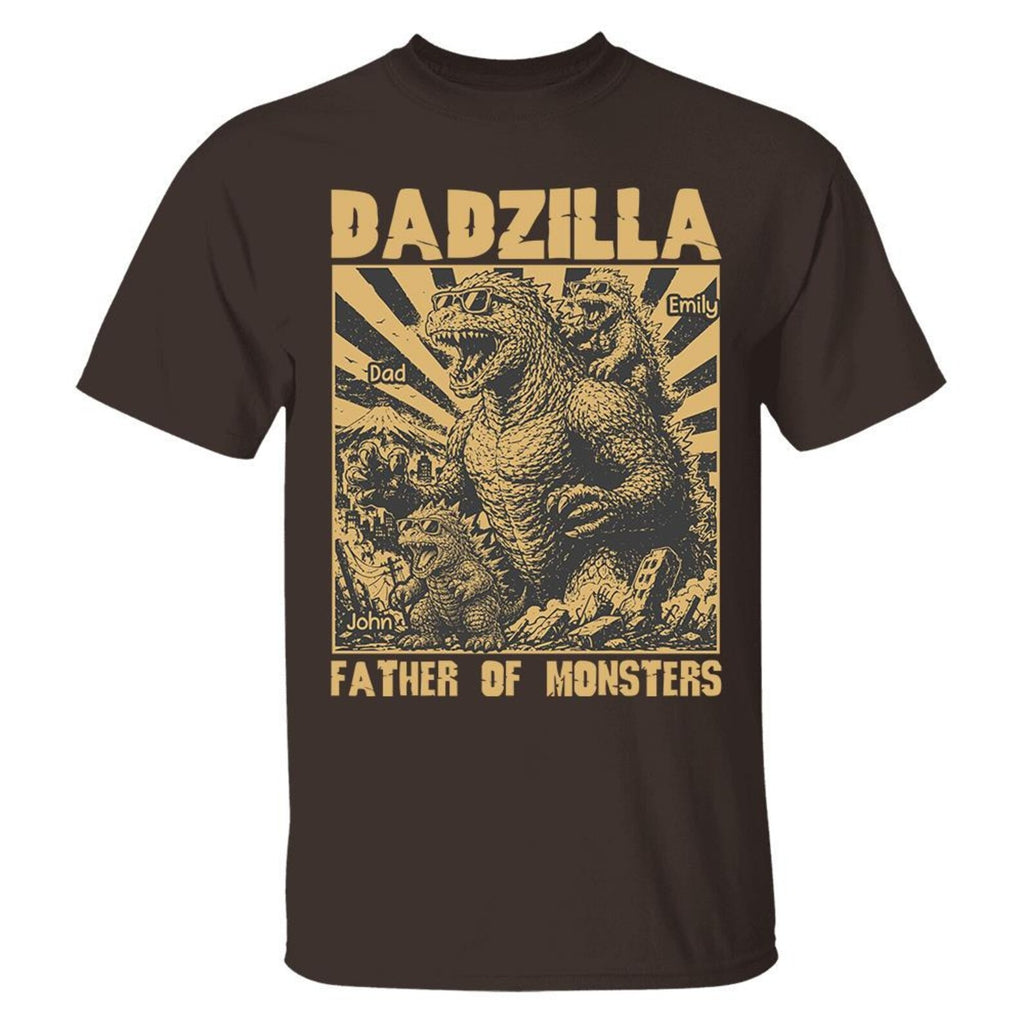 Personalized Dadzilla T-Shirt Father Day Gifts for Dad Funny Papa Tshirt Cool Daddy Dinosaur Tee Vr2