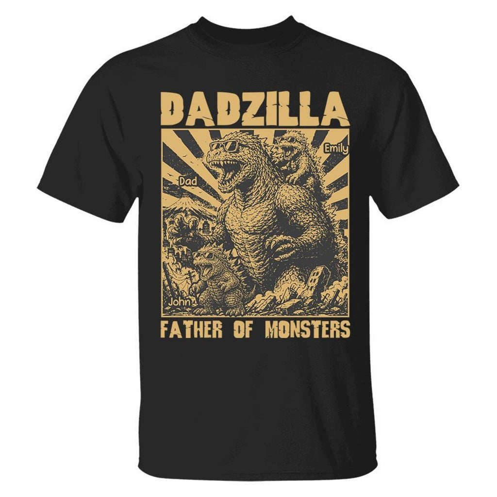 Personalized Dadzilla T-Shirt Father Day Gifts for Dad Funny Papa Tshirt Cool Daddy Dinosaur Tee Vr2
