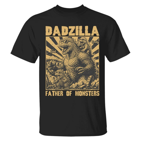 Personalized Dadzilla T-Shirt Father Day Gifts for Dad Funny Papa Tshirt Cool Daddy Dinosaur Tee Vr2