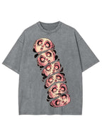 Stacked Faces Of Disarray Washed T-Shirt
