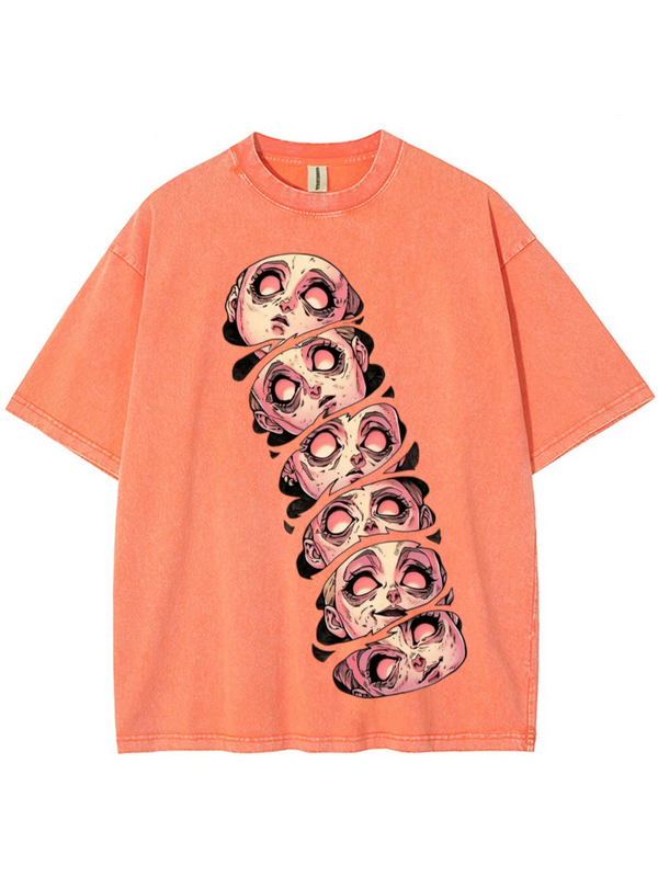 Stacked Faces Of Disarray Washed T-Shirt 👁️