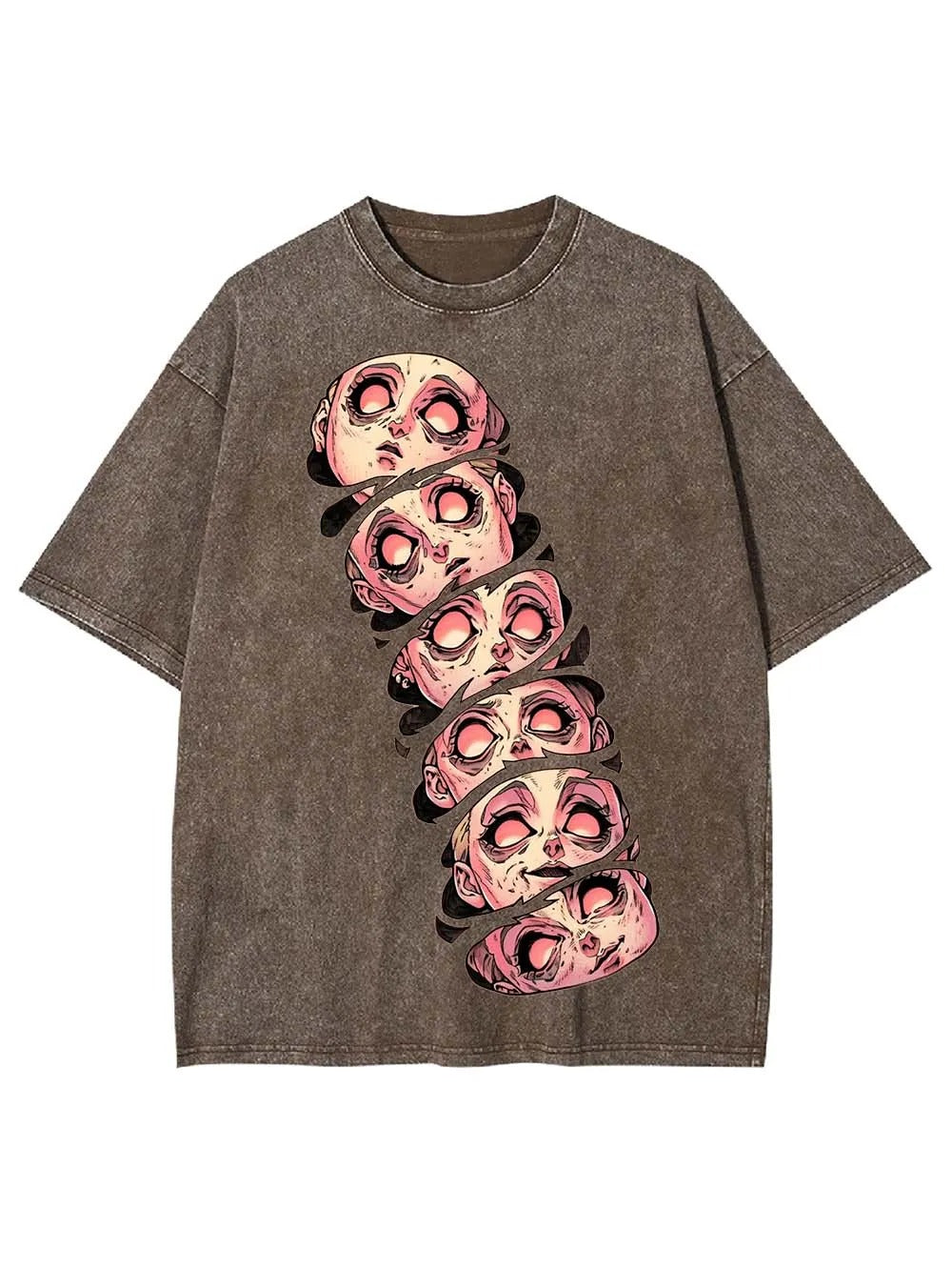 Stacked Faces Of Disarray Washed T-Shirt 👁️