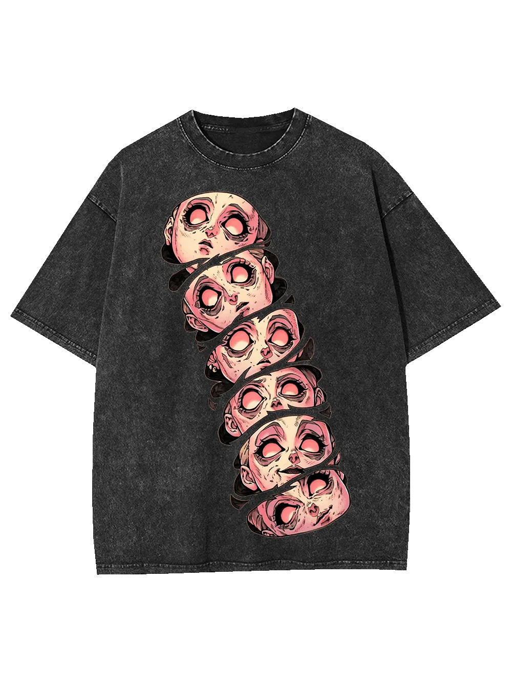 Stacked Faces Of Disarray Washed T-Shirt 👁️