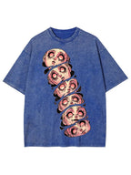 Stacked Faces Of Disarray Washed T-Shirt
