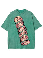 Stacked Faces Of Disarray Washed T-Shirt