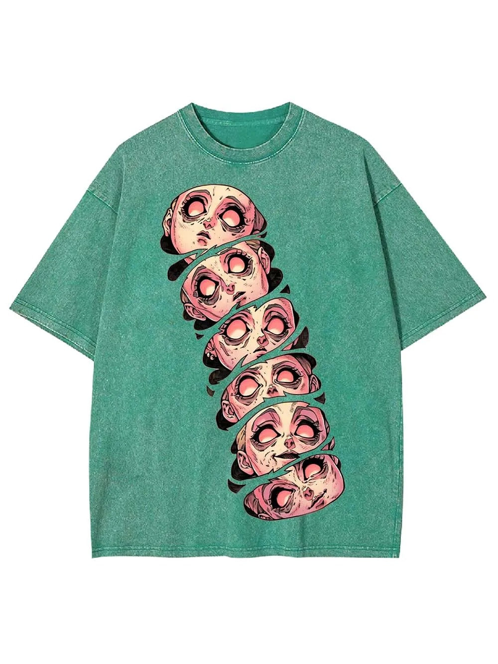 Stacked Faces Of Disarray Washed T-Shirt 👁️