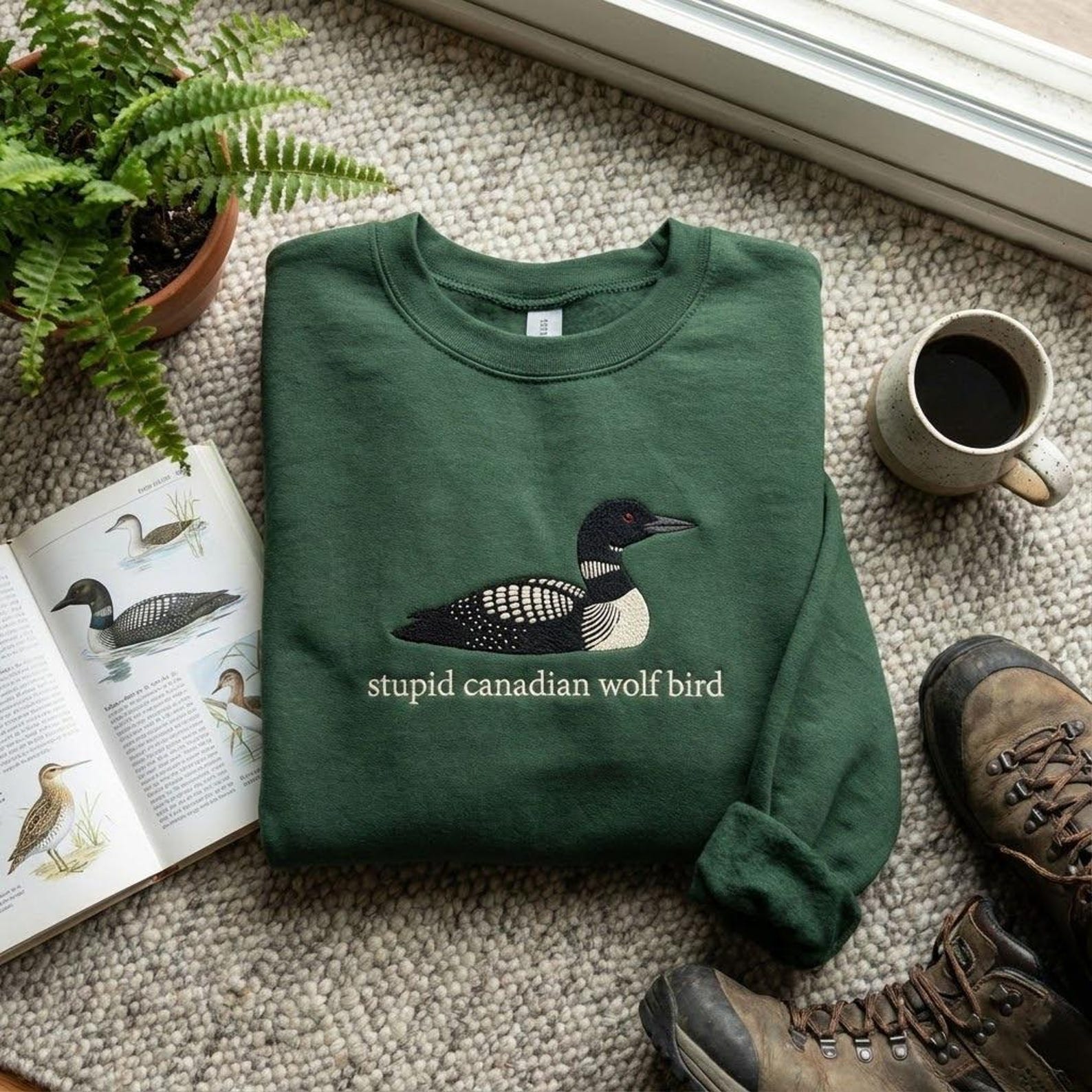 Stupid Canadian Wolf Bird Sweatshirt-Gift For Custom