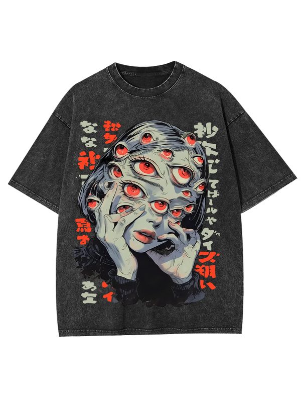 Thousand Staring Eyes Washed Graphic T-Shirt