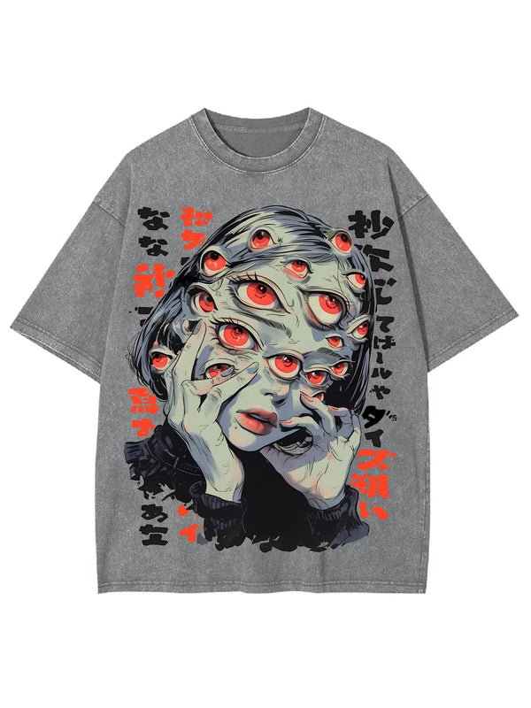Thousand Staring Eyes Washed Graphic T-Shirt