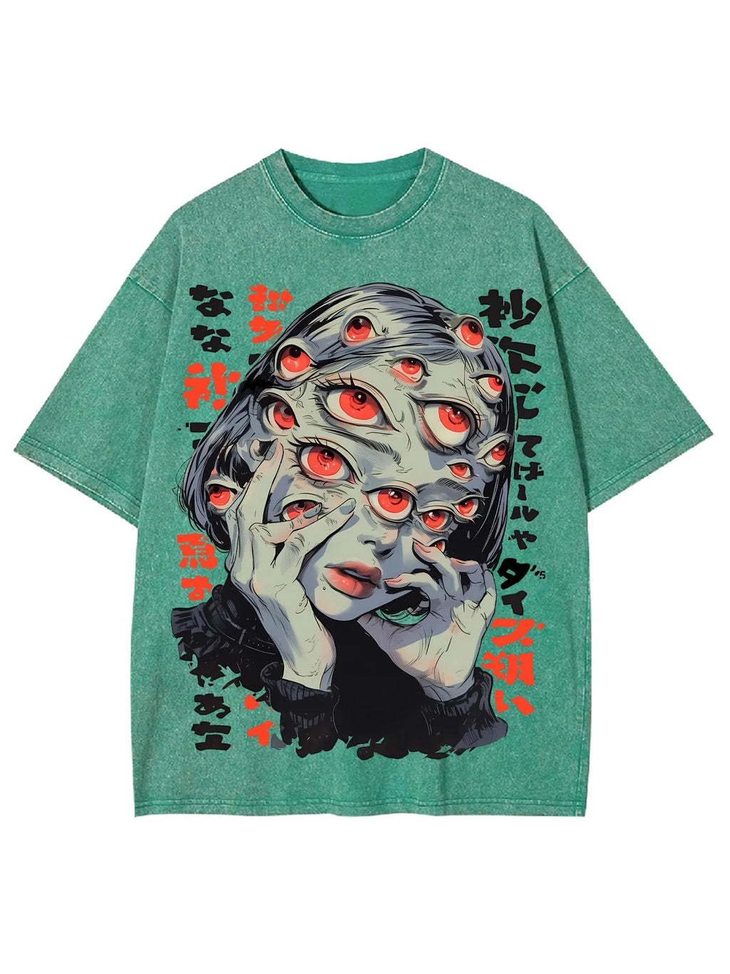 Thousand Staring Eyes Washed Graphic T-Shirt
