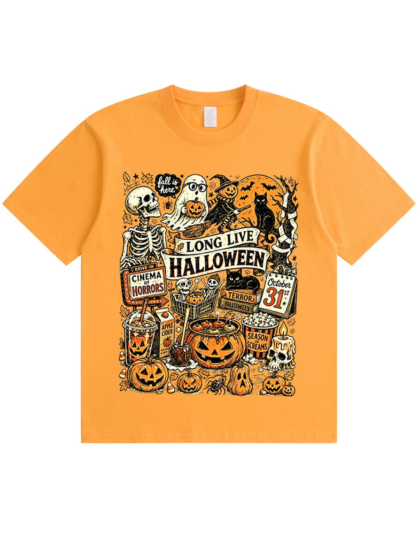 Vintage Halloween Spooky Season Graphic  Soft Cotton T-Shirt