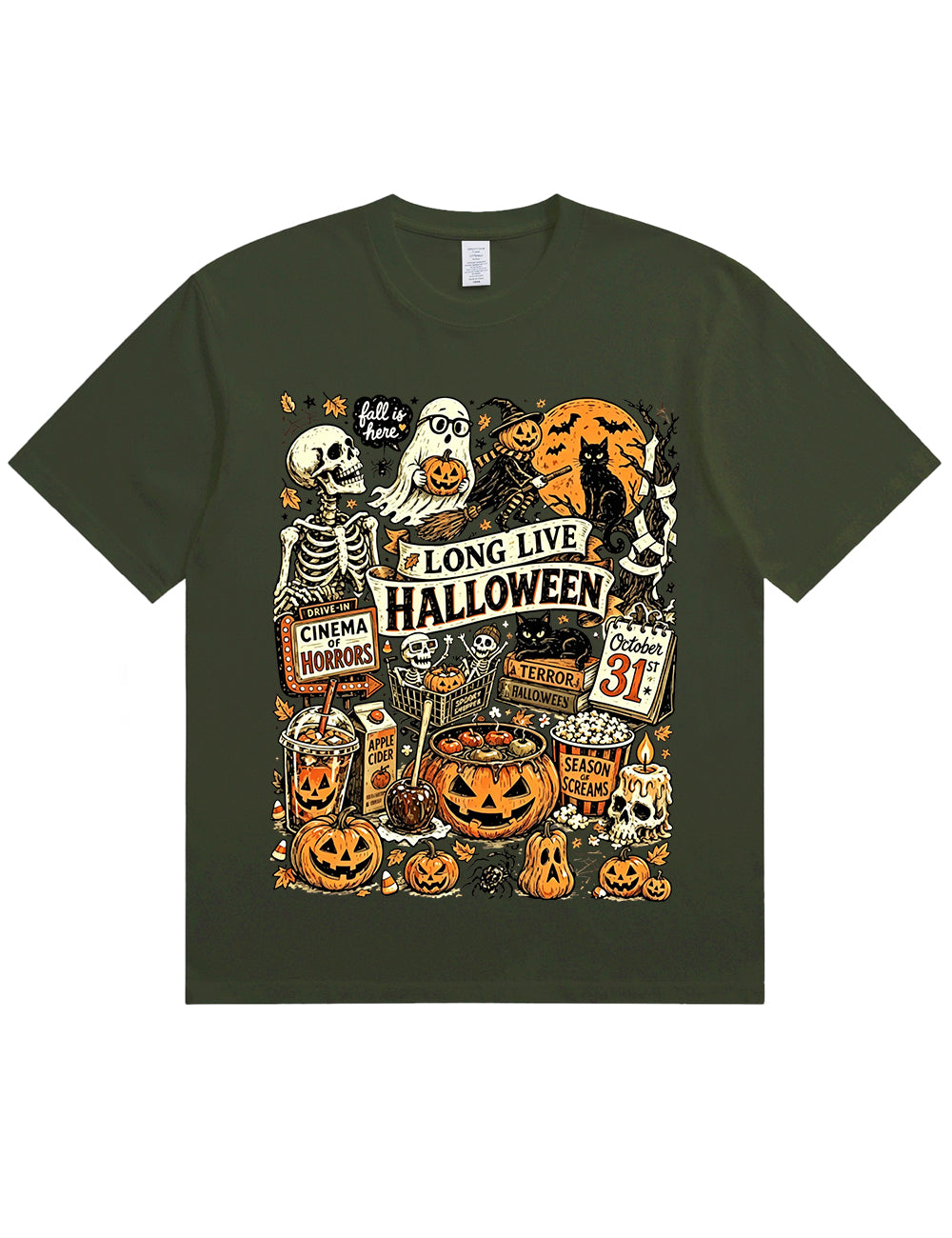 Vintage Halloween Spooky Season Graphic  Soft Cotton T-Shirt