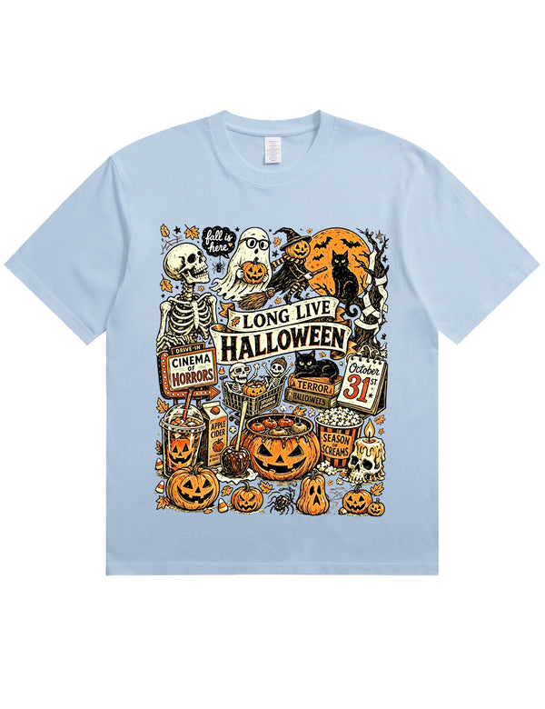 Vintage Halloween Spooky Season Graphic  Soft Cotton T-Shirt