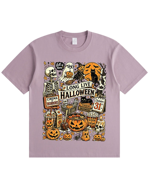 Vintage Halloween Spooky Season Graphic  Soft Cotton T-Shirt
