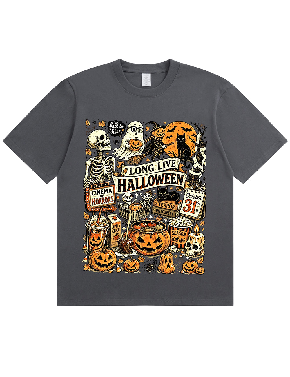 Vintage Halloween Spooky Season Graphic  Soft Cotton T-Shirt