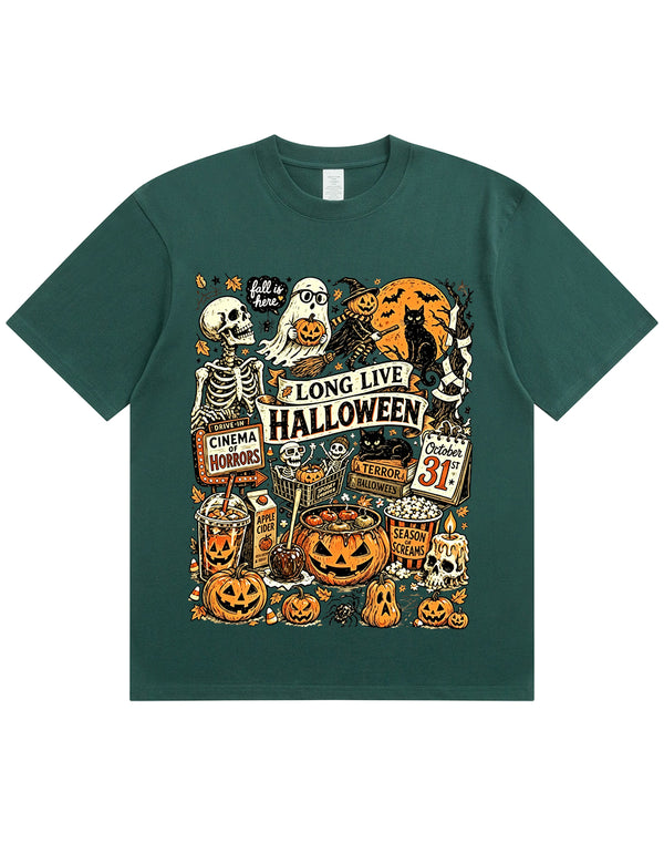 Vintage Halloween Spooky Season Graphic  Soft Cotton T-Shirt