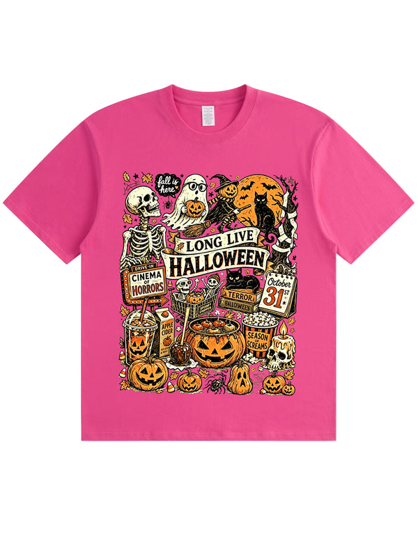 Vintage Halloween Spooky Season Graphic  Soft Cotton T-Shirt