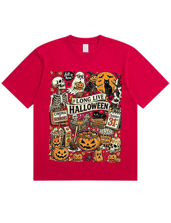Vintage Halloween Spooky Season Graphic  Soft Cotton T-Shirt