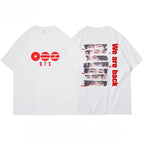 Women's/Men's Casual T-shirt with American retro BTS support pattern print