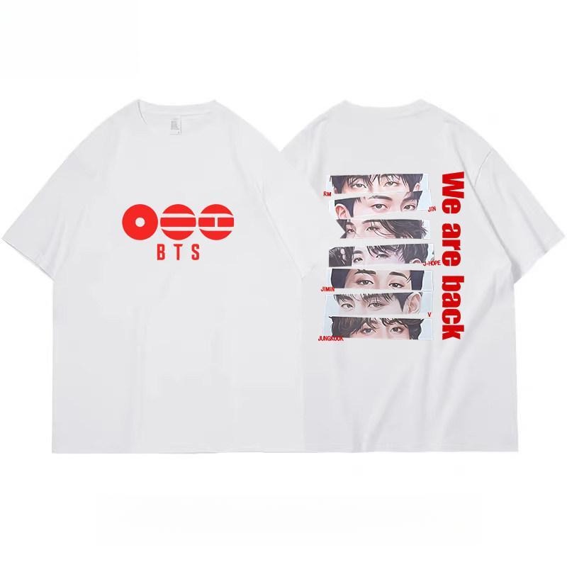 Women's/Men's Casual T-shirt with American retro BTS support pattern print
