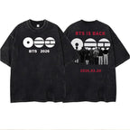 Women's/Men's Casual T-shirt with American retro BTS support pattern print