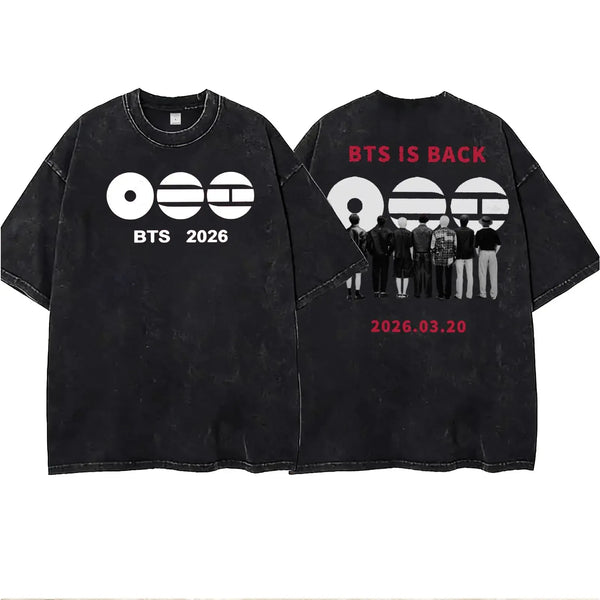 Women's/Men's Casual T-shirt with American retro BTS support pattern print