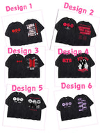 Women's/Men's Casual T-shirt with American retro BTS support pattern print