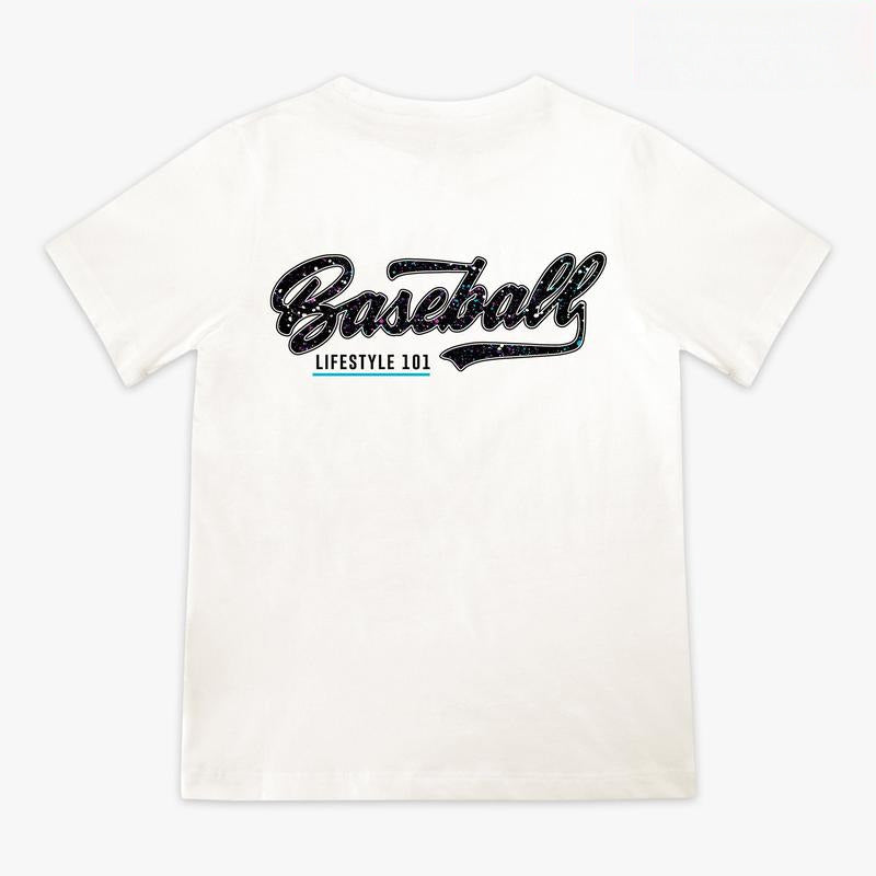 Splatter Lightweight Youth Tee - White/Galaxy