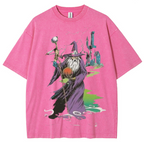 Wizard & Tower Unisex Printed Retro Washed Short Sleeved T-Shirt