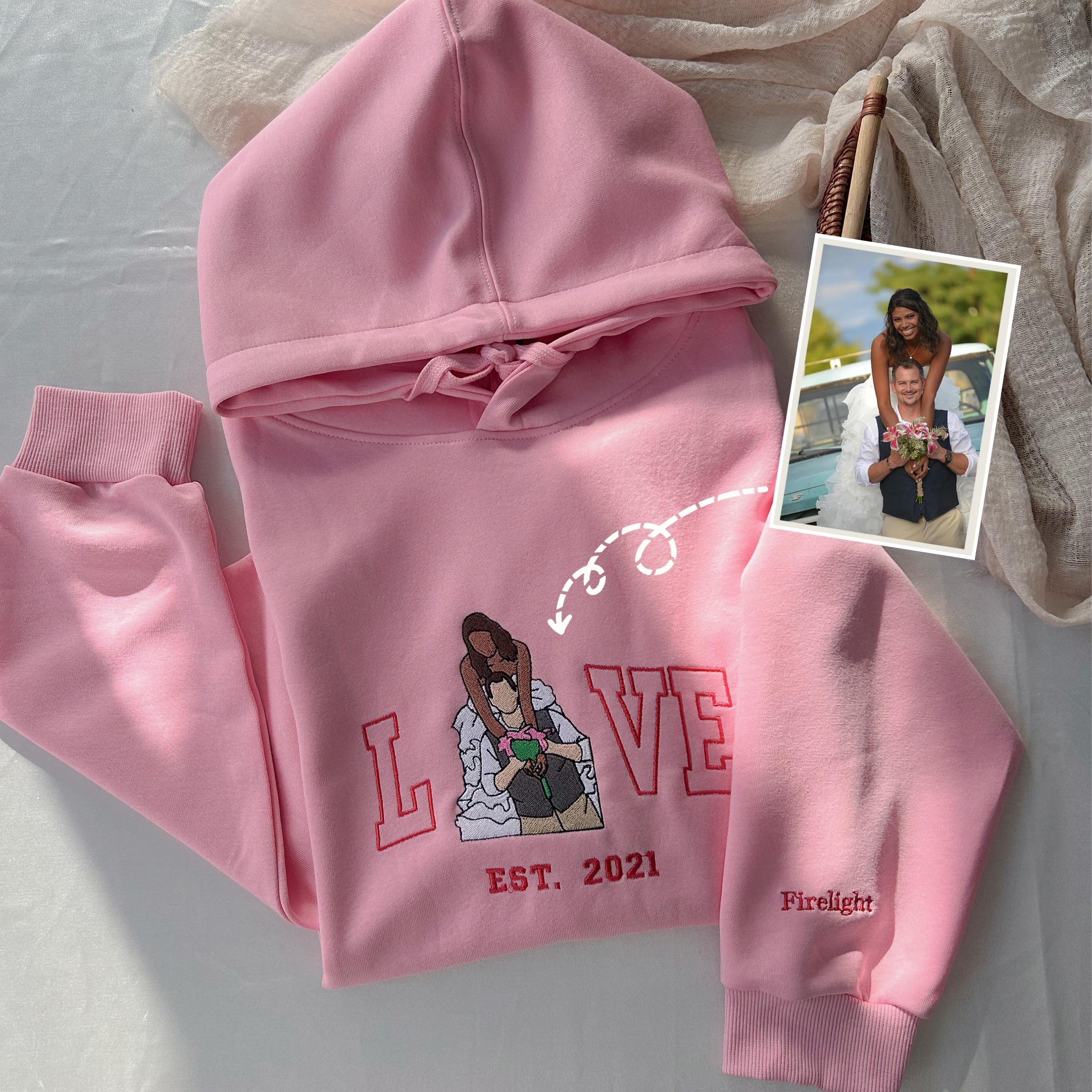 Anniversary LOVE Custom Embroidered SweatshirtGifts for parents-Gift For Custom