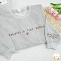 Growing A Tiny Human Pregnancy Embroidered Sweatshirt-Gift For Custom