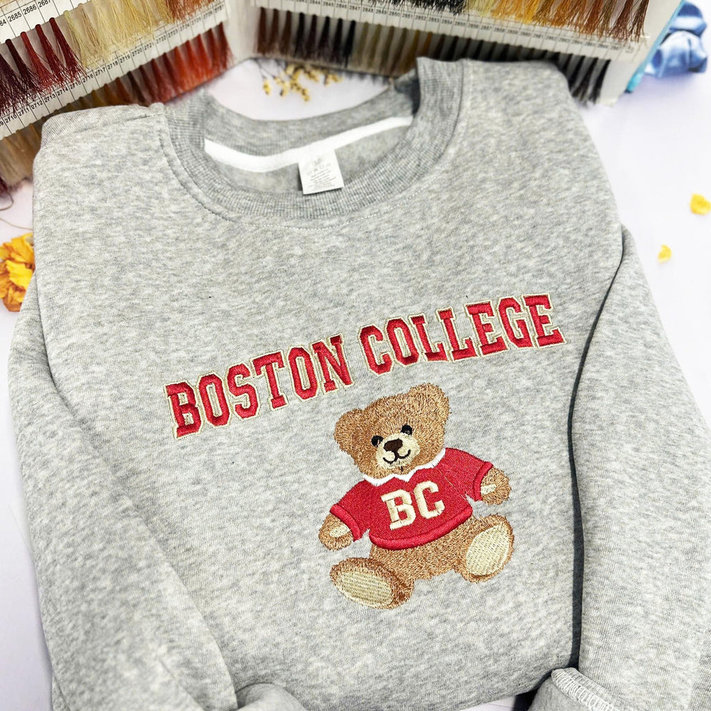 Teddy Bear Embroidered University Sweatshirt