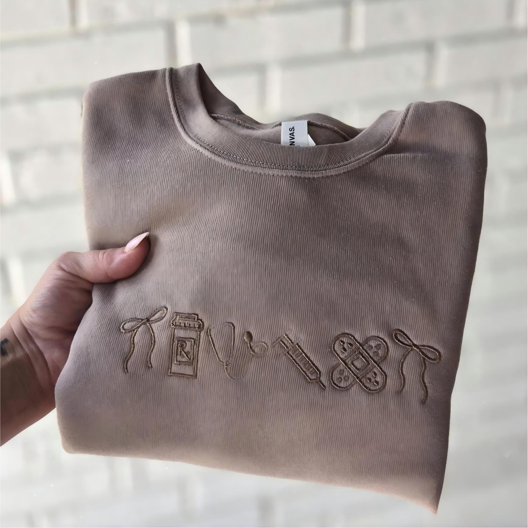 Custom Embroidered Nurse sweatshirt Main image