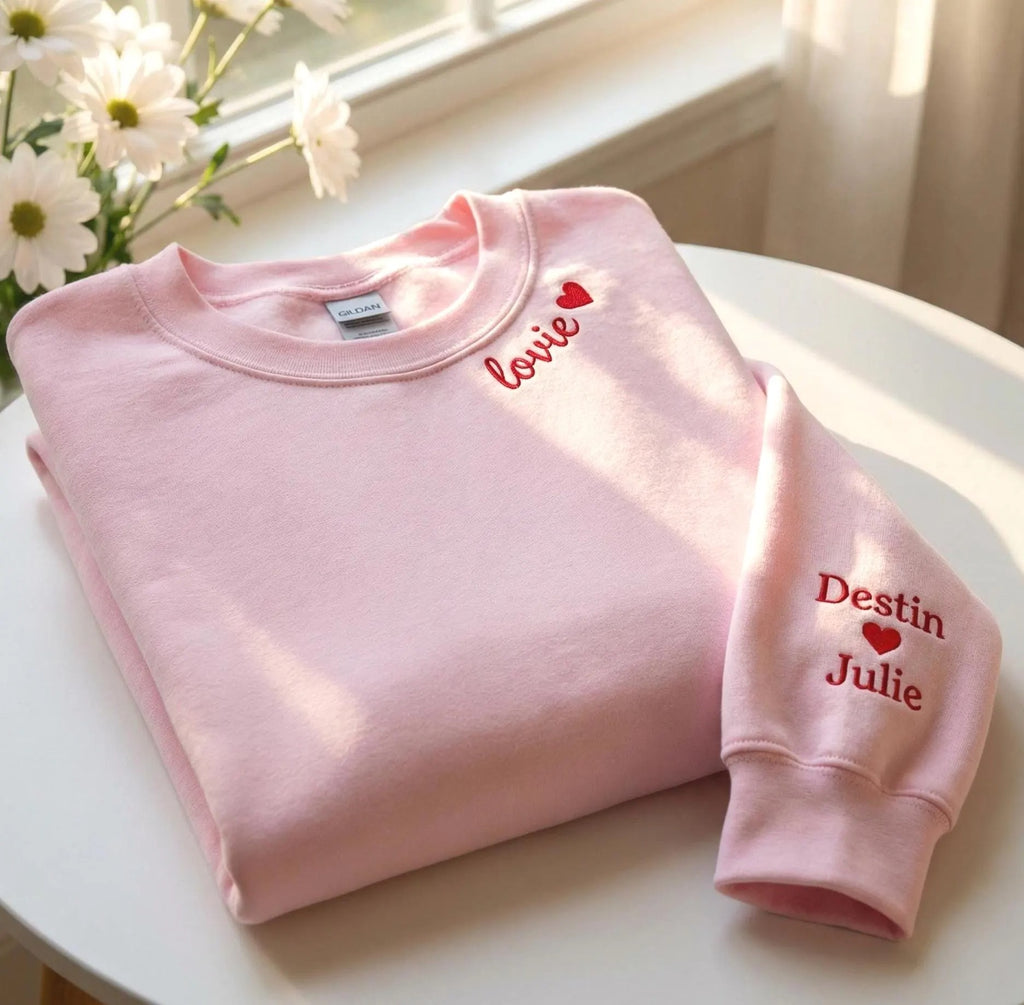 Custom Embroidered Collar & Sleeve Sweatshirt