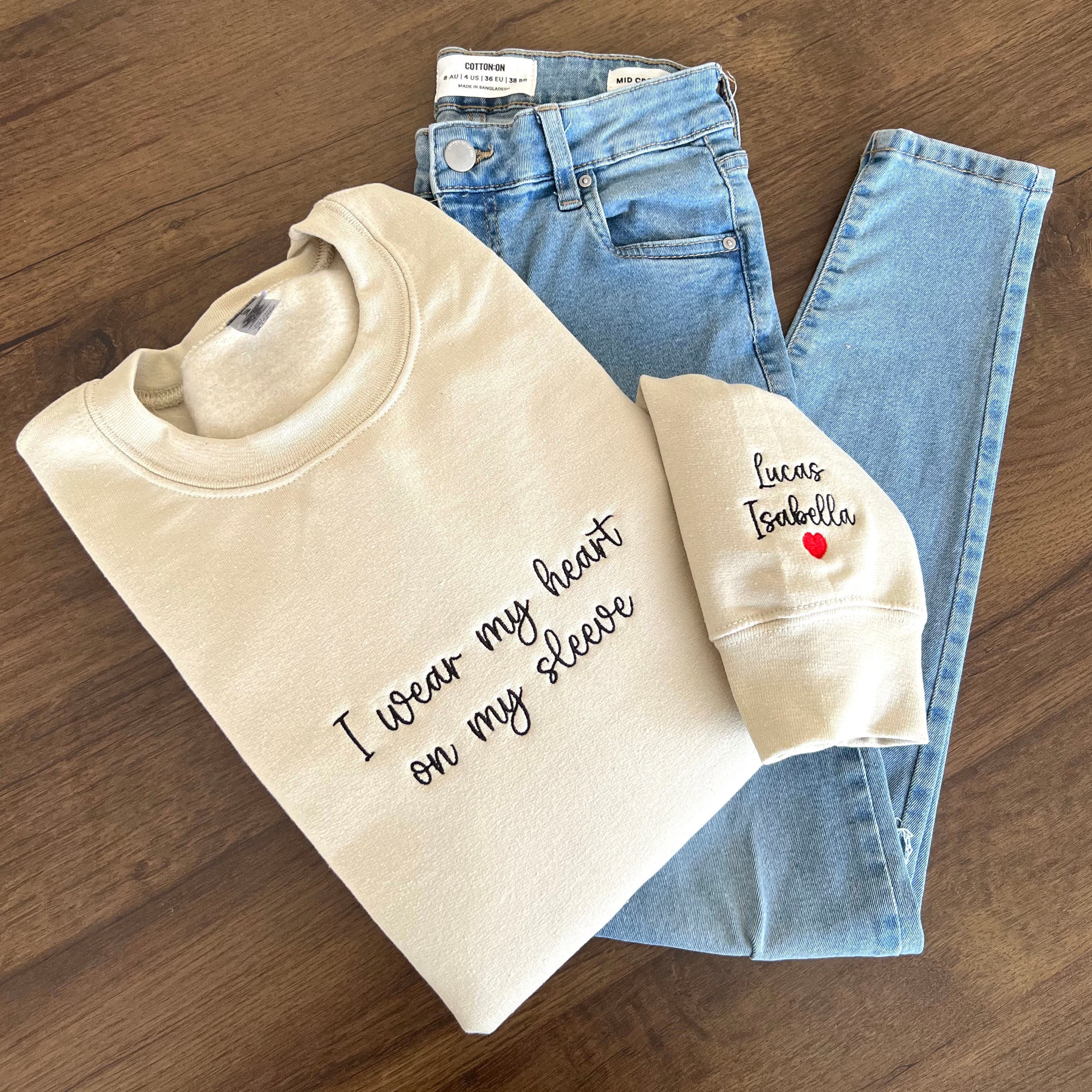I Wear My Heart On My Sleeve Embroidered Sweatshirt Secondary image