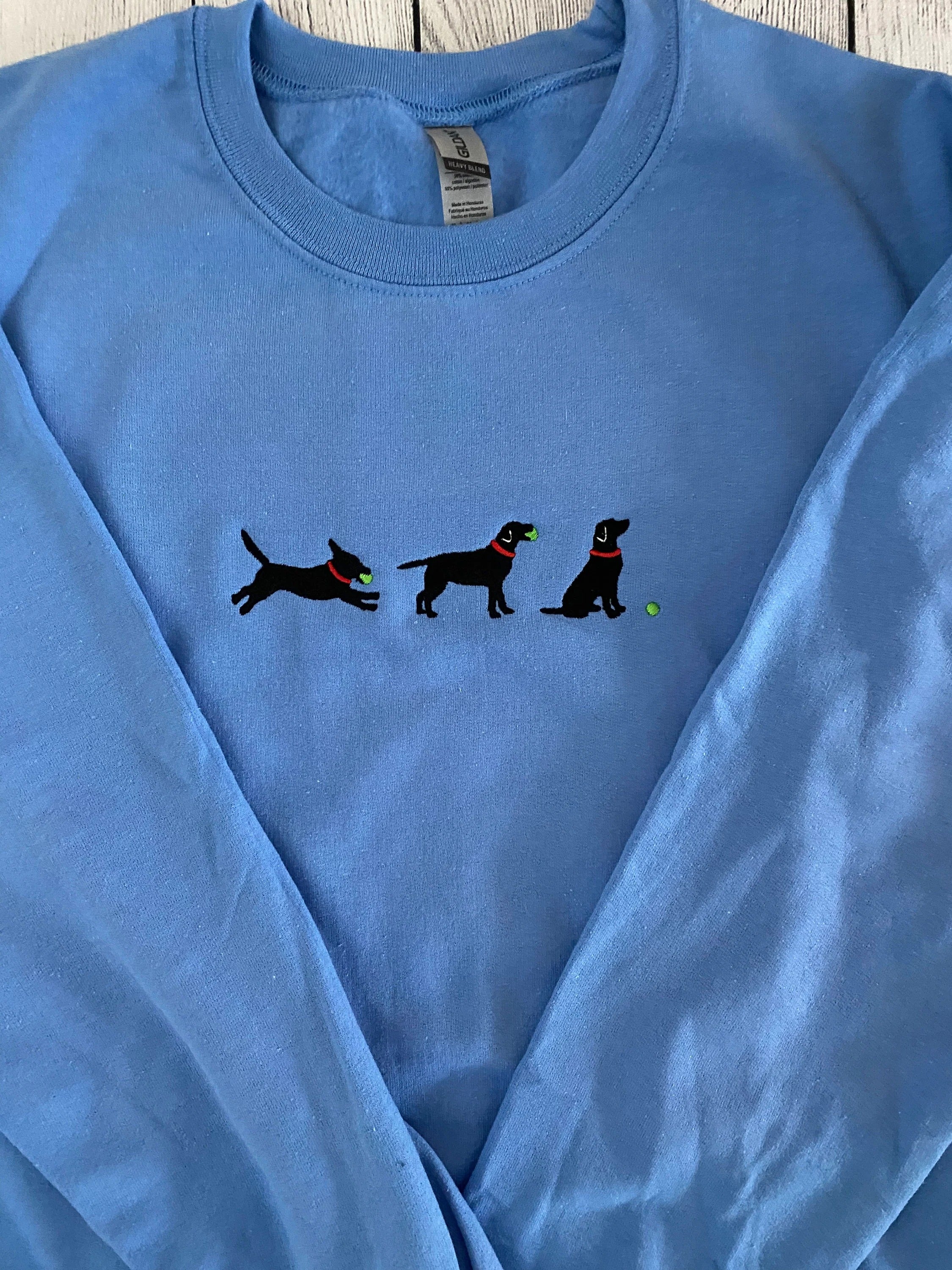 Lab with Ball Embroidered Sweatshirt-Gift For Custom Main image