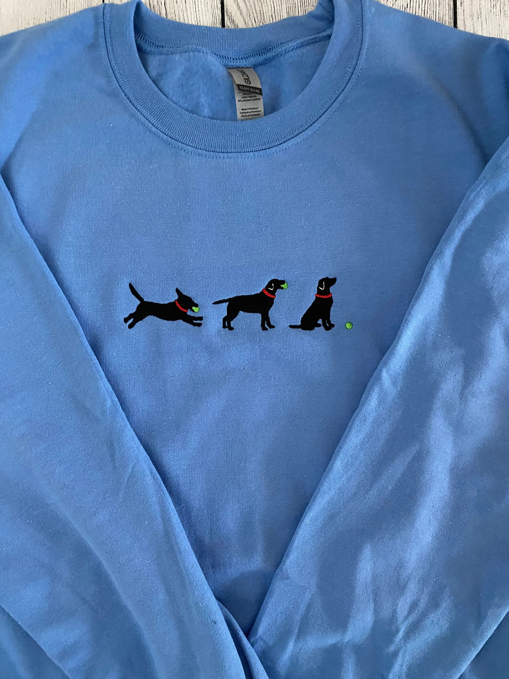 Lab with Ball Embroidered Sweatshirt-Gift For Custom
